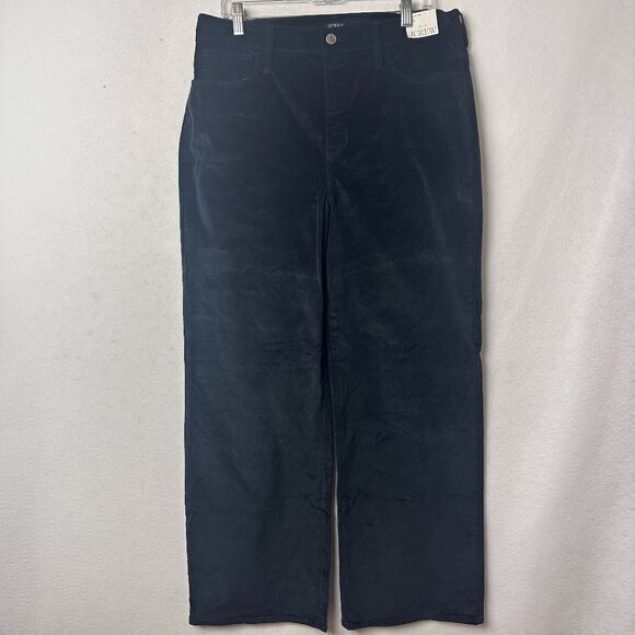 J.Crew pant size 31 Full-length slim wide-leg in stretch velvet black BV661  NWT - Picture 1 of 5